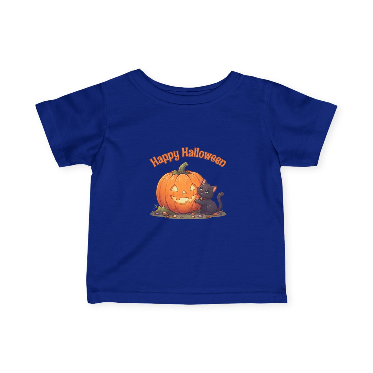Halloween Black Cat & Pumpkin Toddler Tee | Kids Spooky Season Shirt