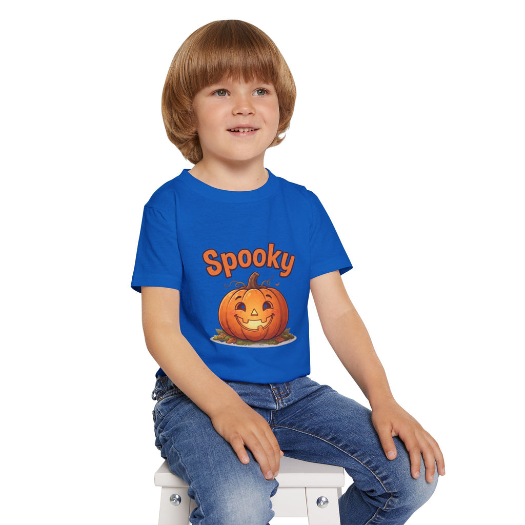 Halloween Pumpkin Toddler Tee | Bubbly Text Kids Spooky Shirt