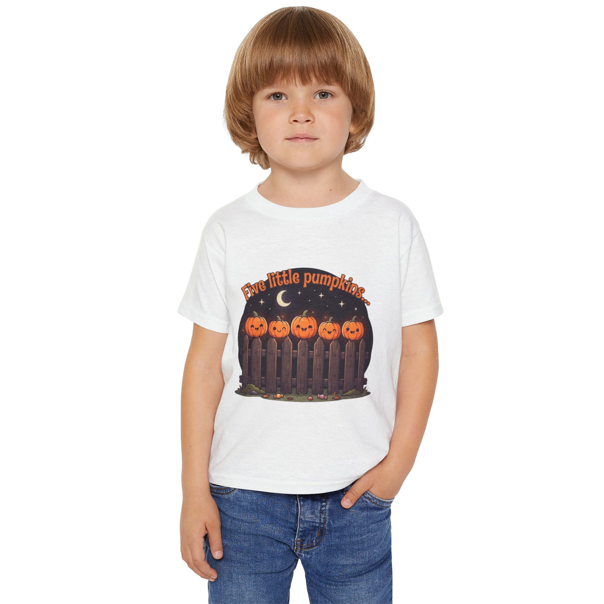 Five Little Pumpkins Toddler Tee | Nursery Rhyme Halloween Kids Shirt