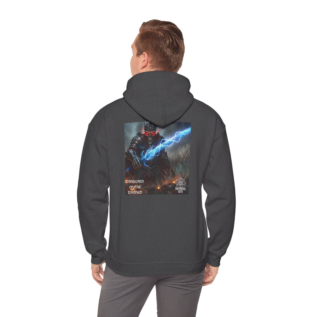 Infernal Rite™ Hoodie, Vanguard of Damned Sweatshirt, Dark Fantasy Heavy Metal Band Merchandise Graphic Pullover