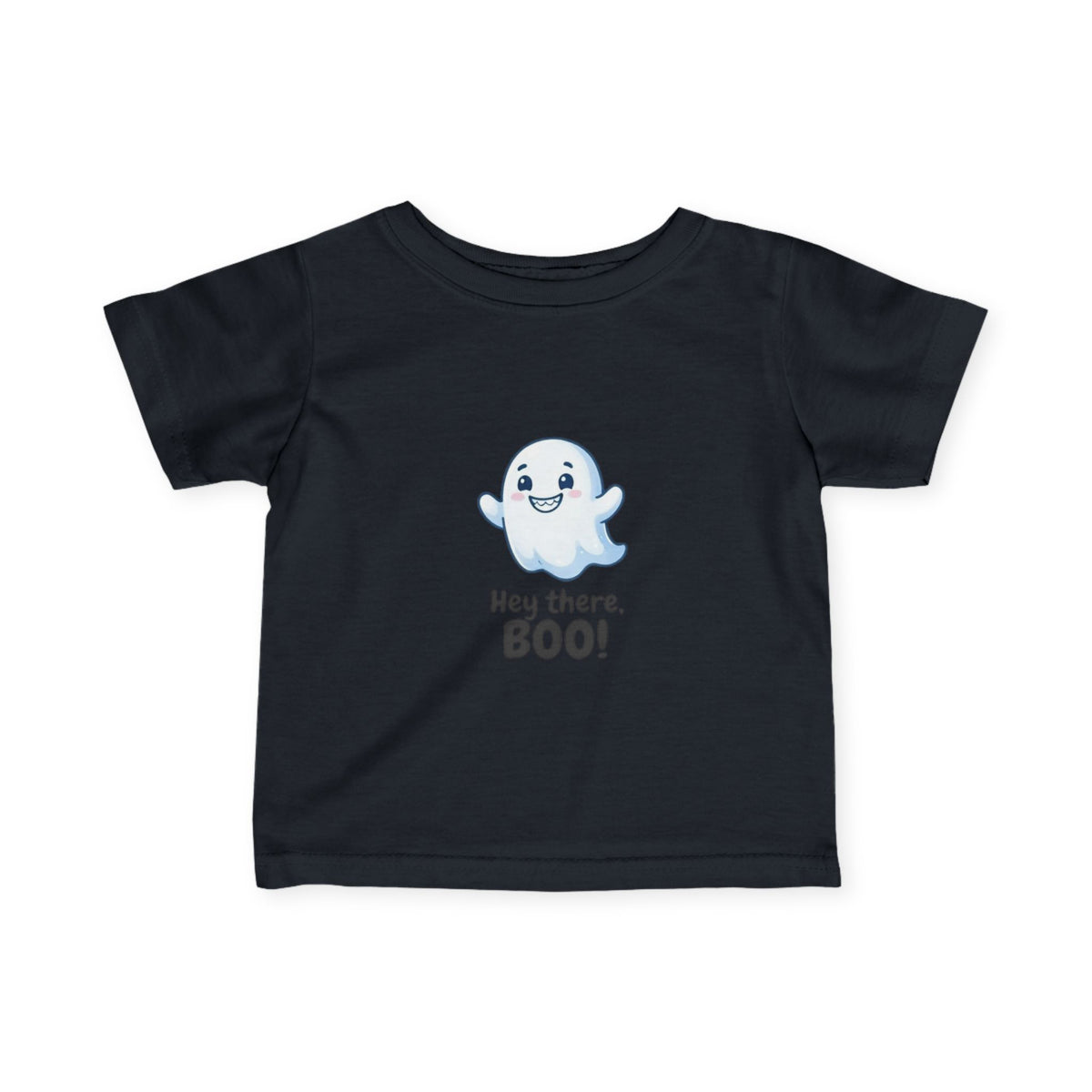 Spook and Snuggle Infant Tee, Greeting Friendly Ghost Baby Clothes, Hey There Boo Text Floating Autumn Newborn Outfit
