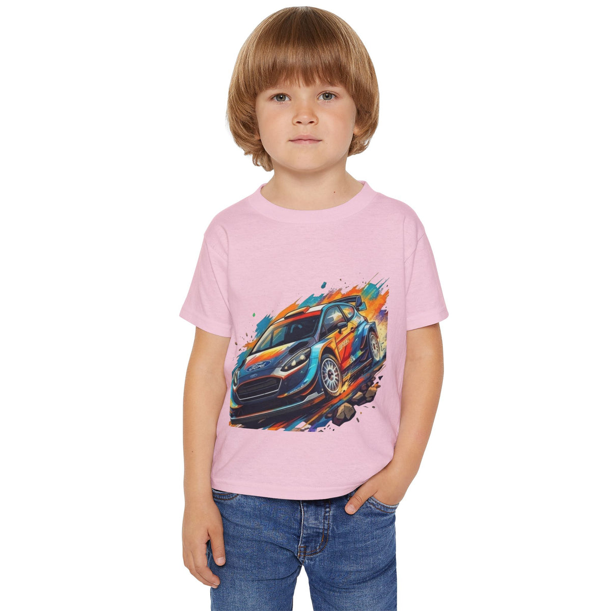 Rally Race Car Toddler T-shirt | Colorful Speed Illustration