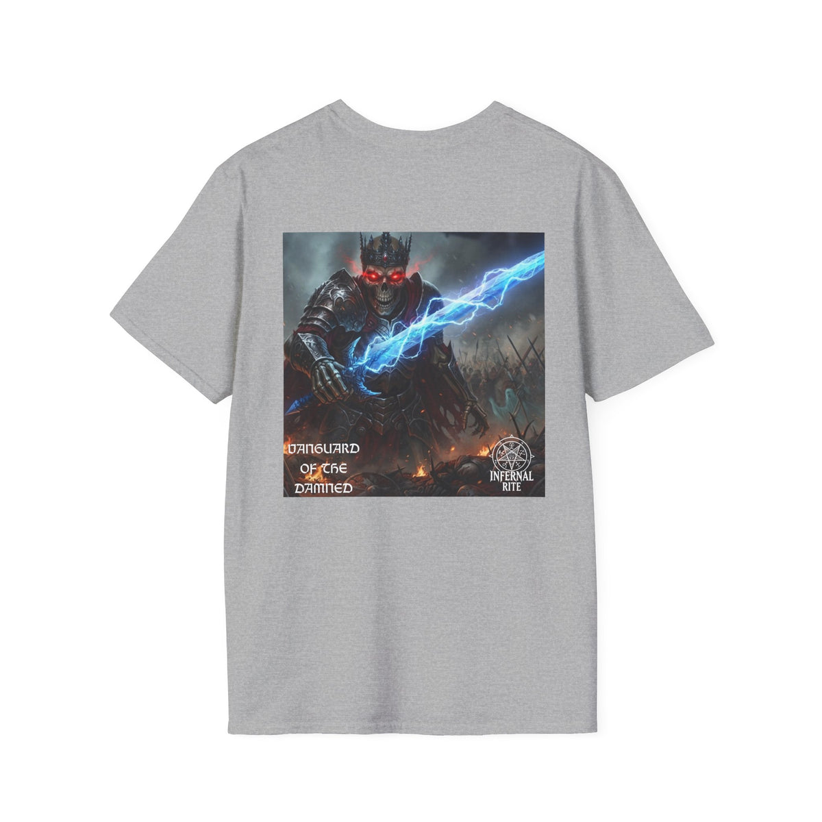 Infernal Rite Tee, Vanguard of Damned Shirt, Dark Fantasy Heavy Metal Band Merchandise Graphic Tee