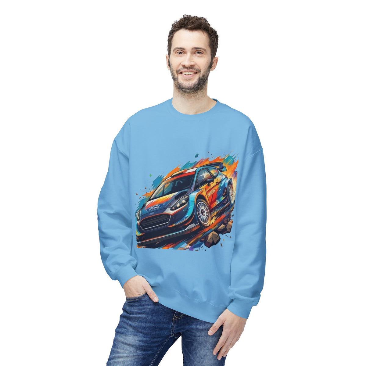 Rally Car Illustration Sweatshirt | Racing Graphic Crewneck