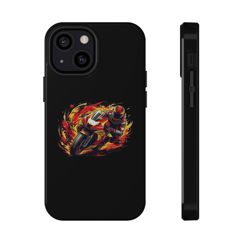 Flaming Motorcycle Rider phone case | Impact-Resistant Case