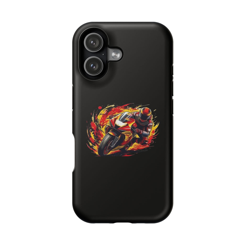 Flaming Motorcycle Rider phone case | Impact-Resistant Case