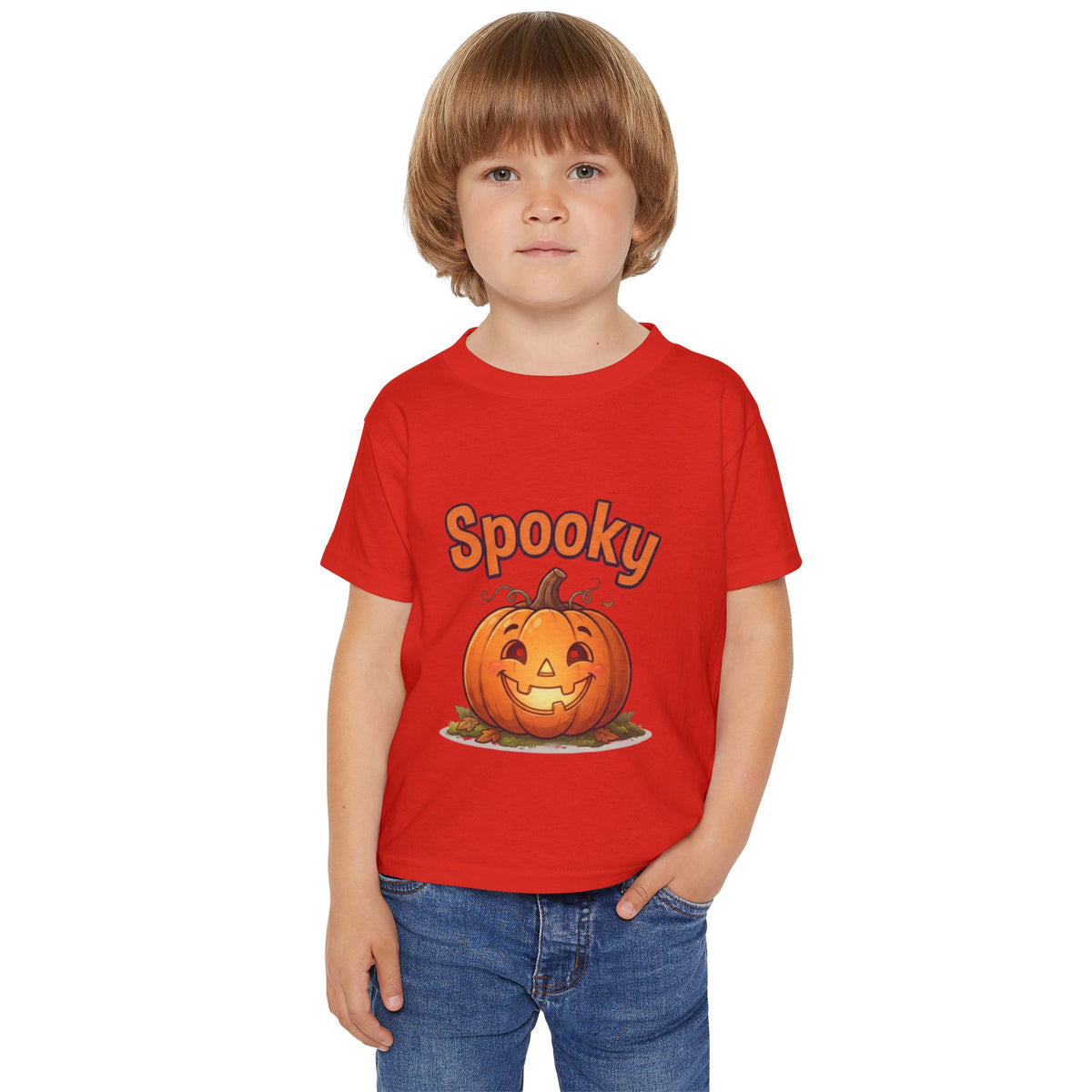Halloween Pumpkin Toddler Tee | Bubbly Text Kids Spooky Shirt