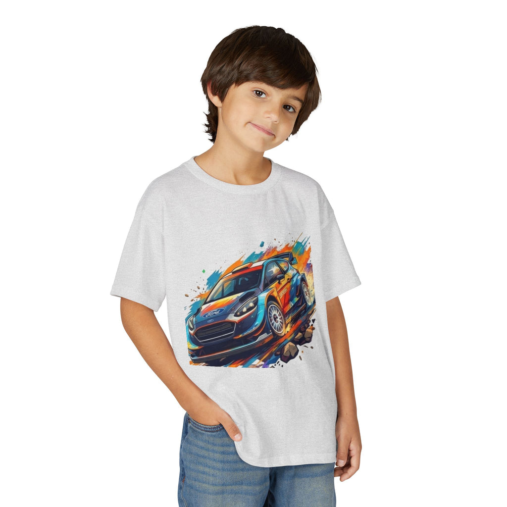 Colorful Rally Race Car Youth T-Shirt | Rally Car Graphic Tee