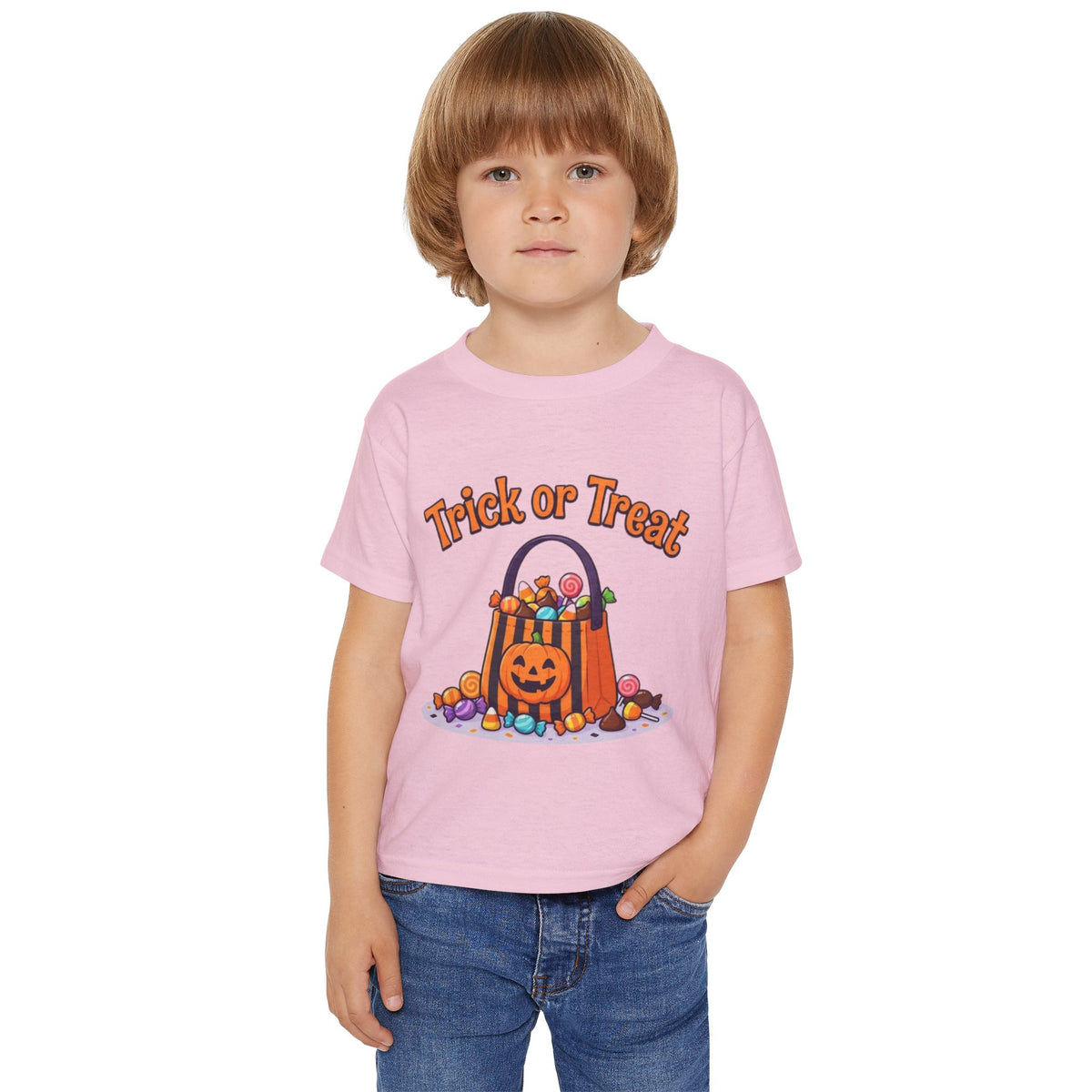 Candy Bucket Halloween Toddler Tee | Retro Trick-or-Treat Kids Shirt