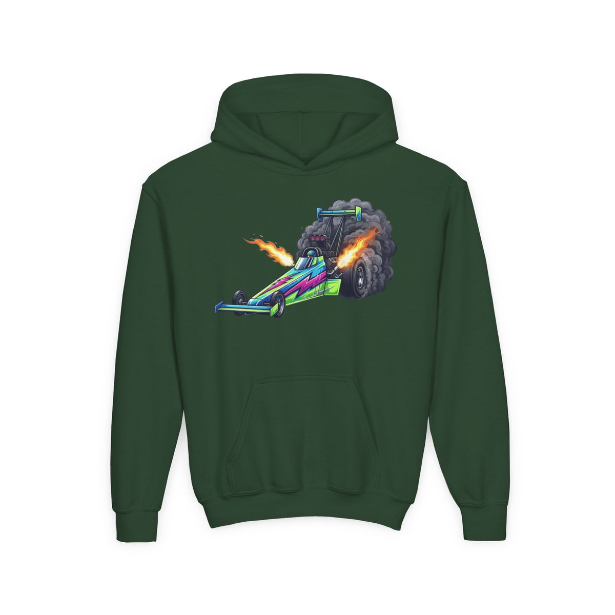 Kids Dragster Hoodie, Nitro Rocket Kids Sweatshirt, Youth Straight Line Racing Graphic Pullover
