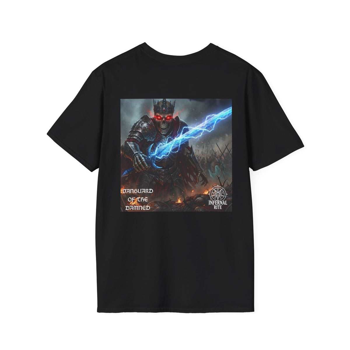 Infernal Rite Tee, Vanguard of Damned Shirt, Dark Fantasy Heavy Metal Band Merchandise Graphic Tee