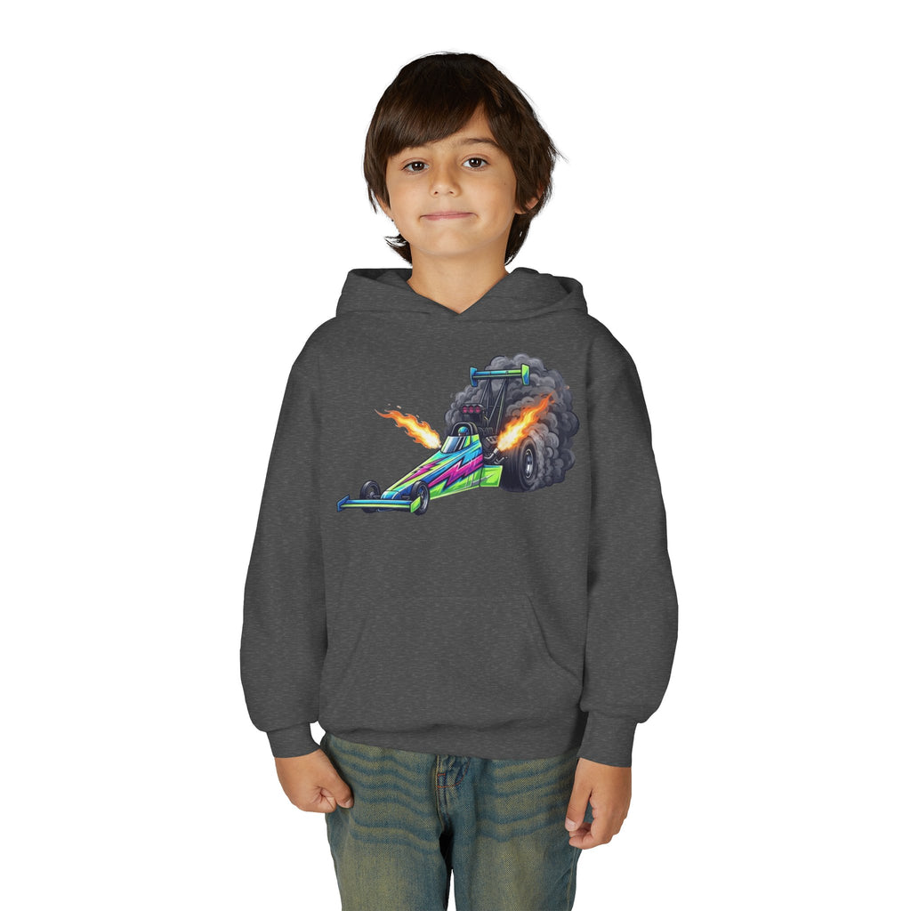 Kids Dragster Hoodie, Nitro Rocket Kids Sweatshirt, Youth Straight Line Racing Graphic Pullover