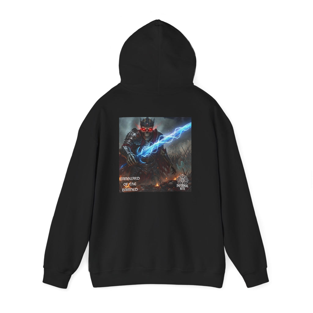 Infernal Rite™ Hoodie, Vanguard of Damned Sweatshirt, Dark Fantasy Heavy Metal Band Merchandise Graphic Pullover