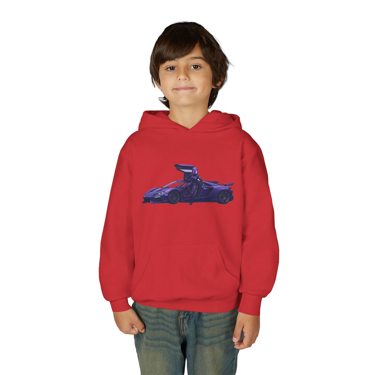 Kids Front Hoodie, Mach Genesis Solo Car Kids Sweatshirt, Youth Driver Retro Anime Graphic Pullover