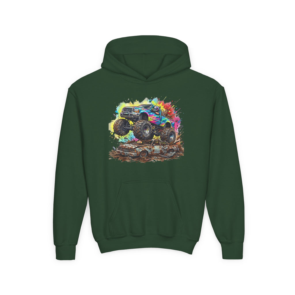 Monster Crush Hoodie, Mega Truck Kids Sweatshirt, Youth Arena Smash Graphic Pullover