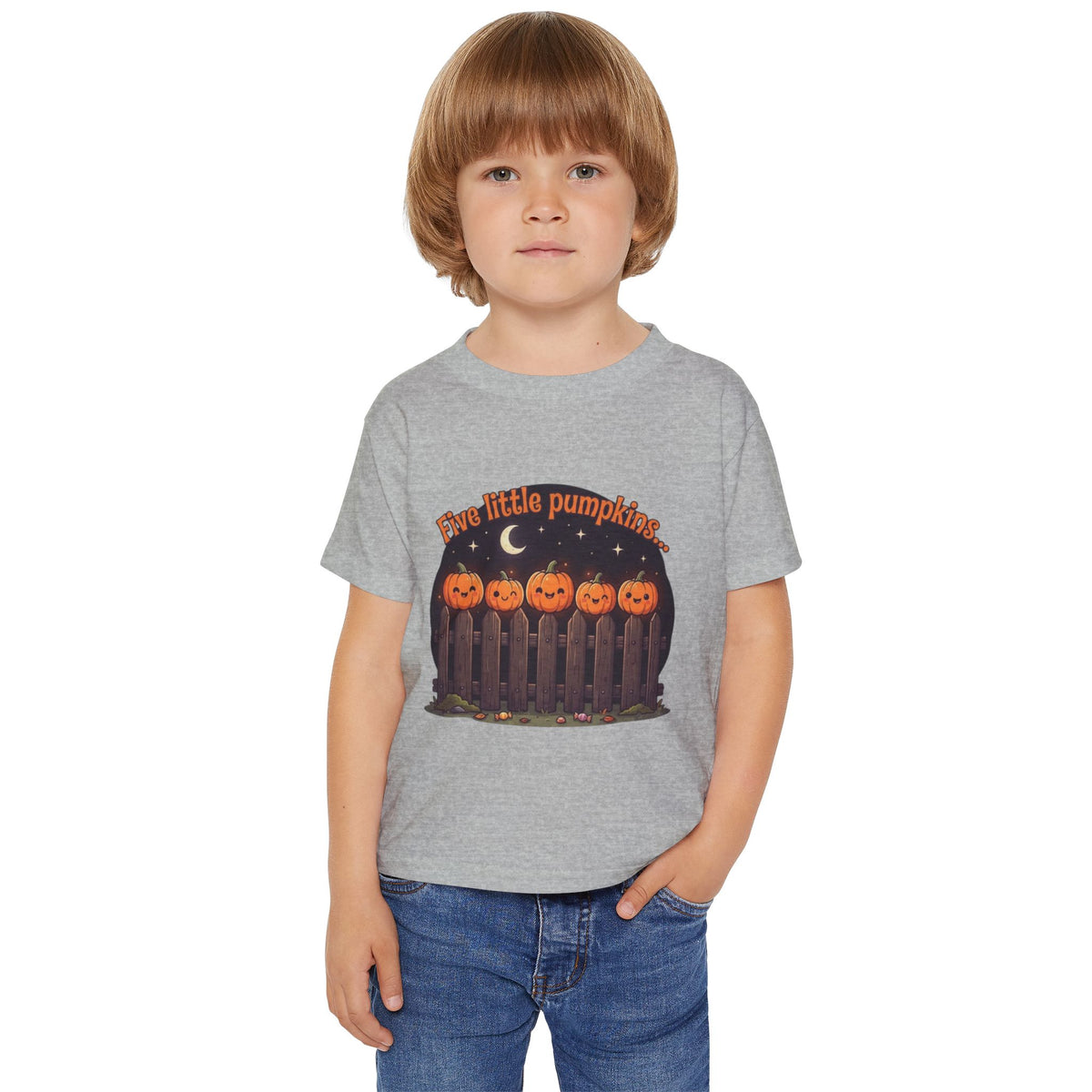 Five Little Pumpkins Toddler Tee | Nursery Rhyme Halloween Kids Shirt