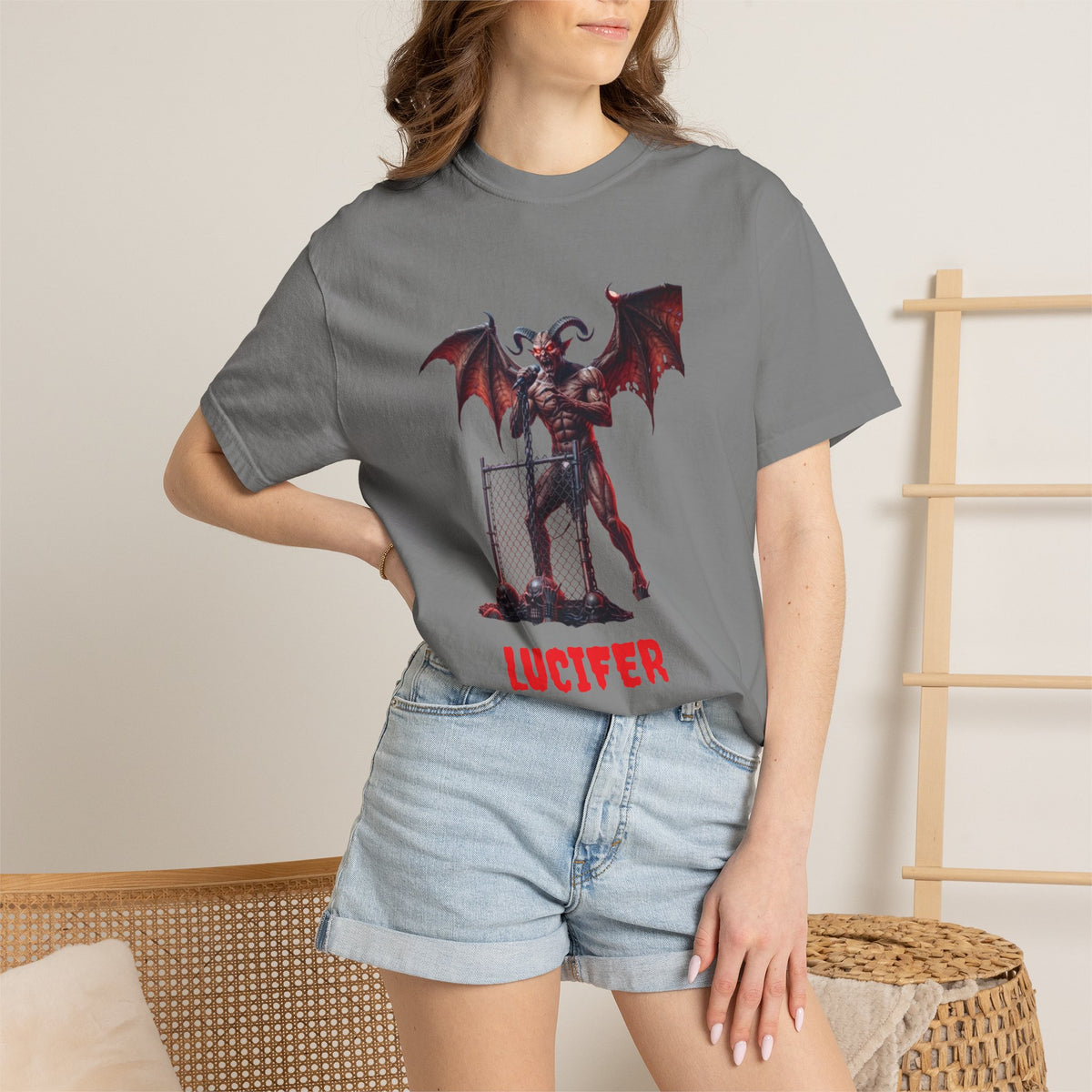 Infernal Rite "LUCIFER" Heavyweight Streetwear Metal Frontman Tee