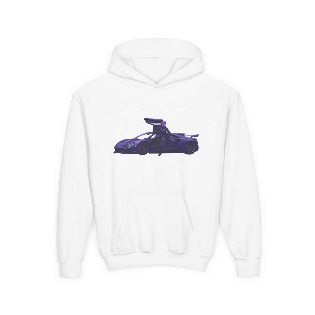 Kids Front Hoodie, Mach Genesis Solo Car Kids Sweatshirt, Youth Driver Retro Anime Graphic Pullover