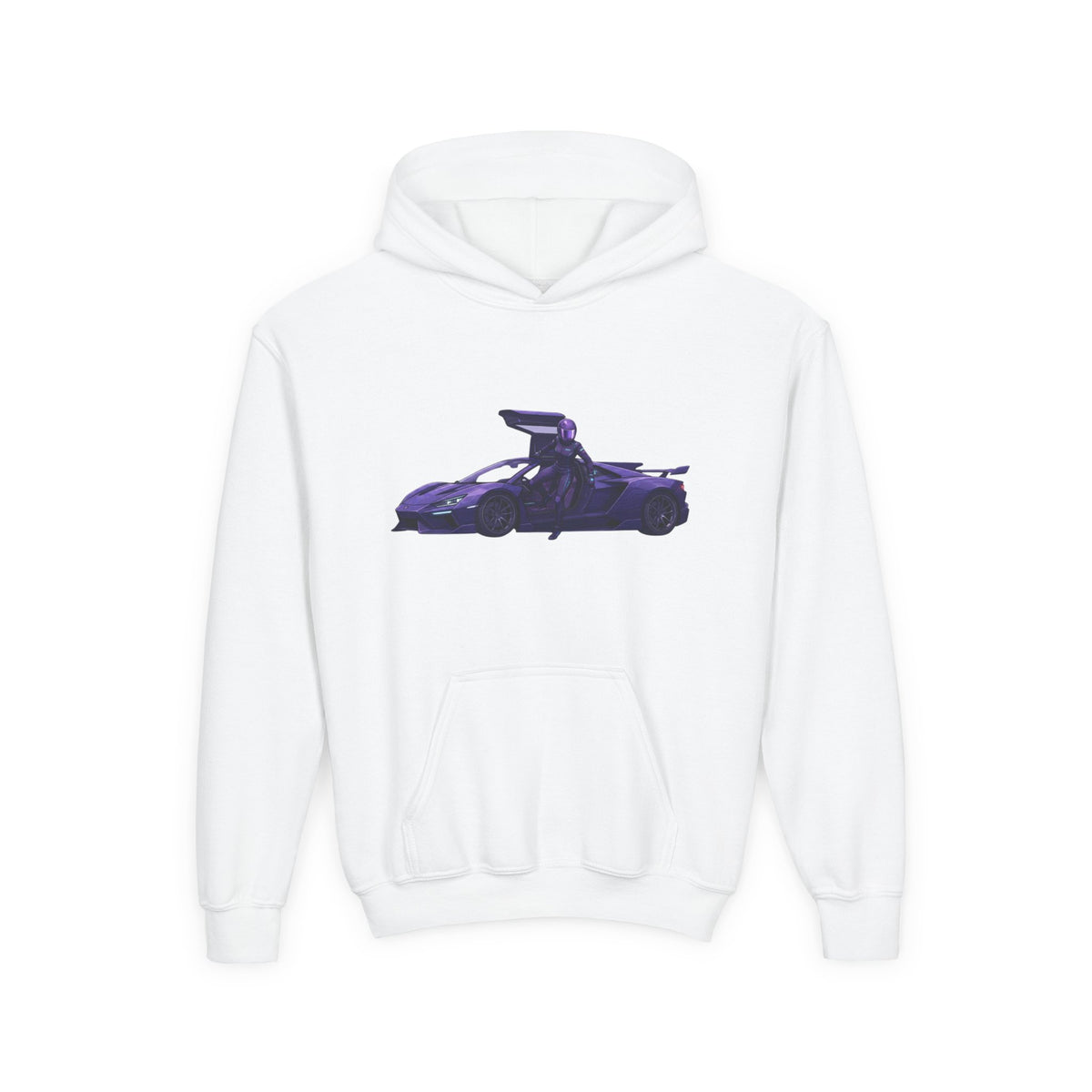 Kids Front Hoodie, Mach Genesis Solo Car Kids Sweatshirt, Youth Driver Retro Anime Graphic Pullover