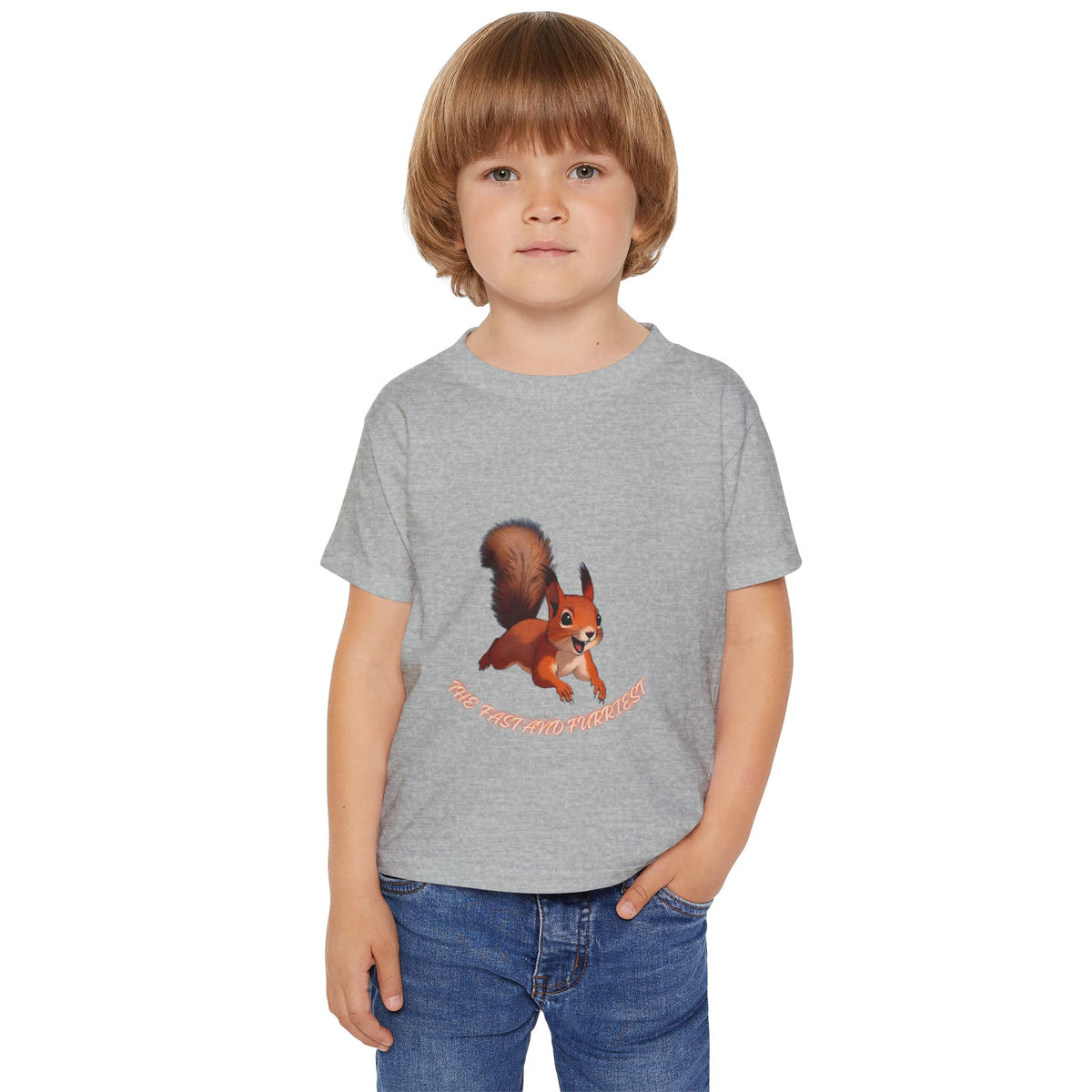 Cartoon Red Squirrel Toddler T-shirt | Cute Woodland Animal Tee