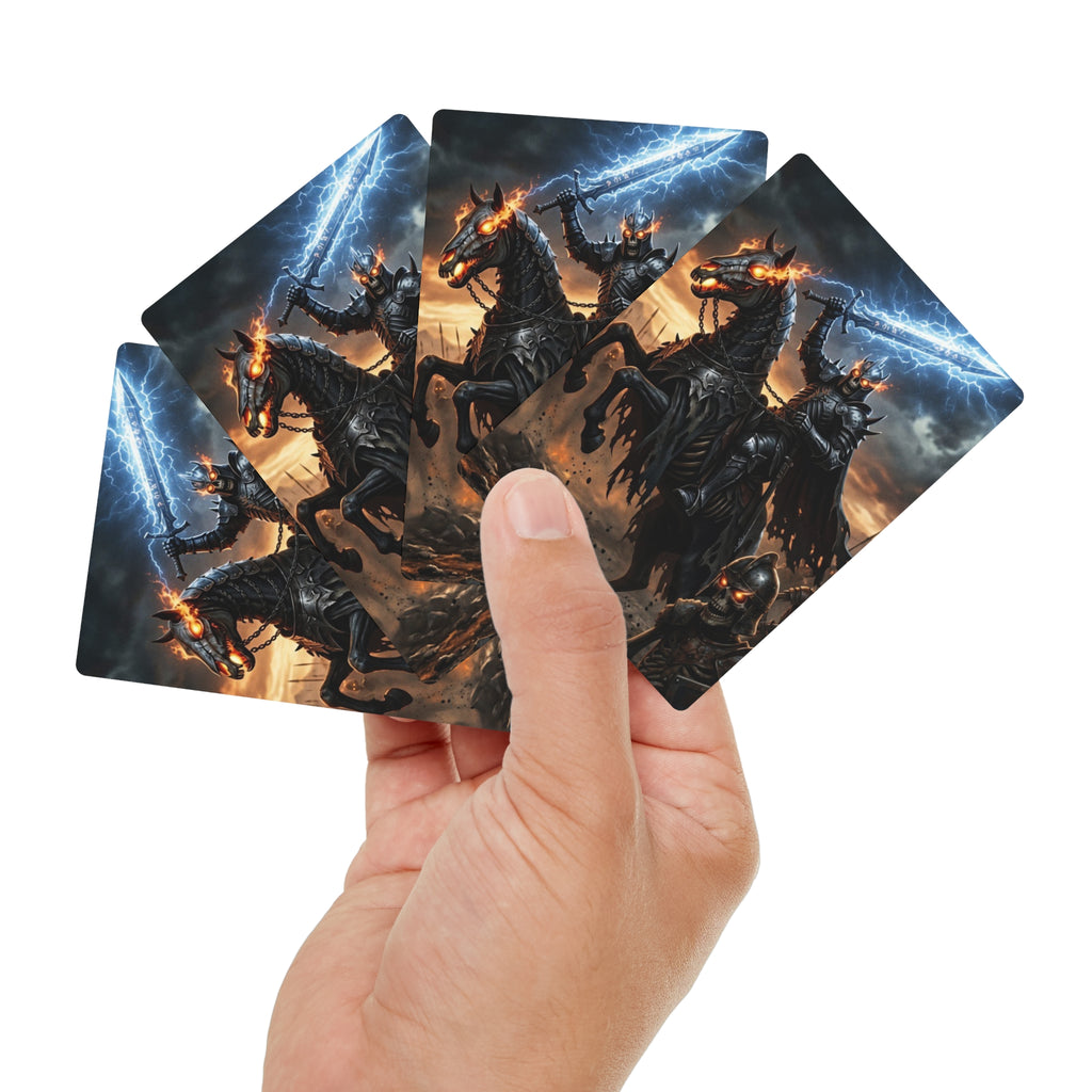 Armored Skeleton King Playing Cards, Dark Fantasy Poker Deck, Collectible Armored Undead King Game Night Card Set