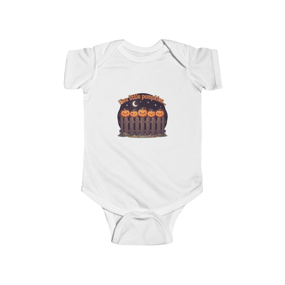 Five Little Pumpkins Baby Bodysuit | Nursery Rhyme Halloween Infant Onesie