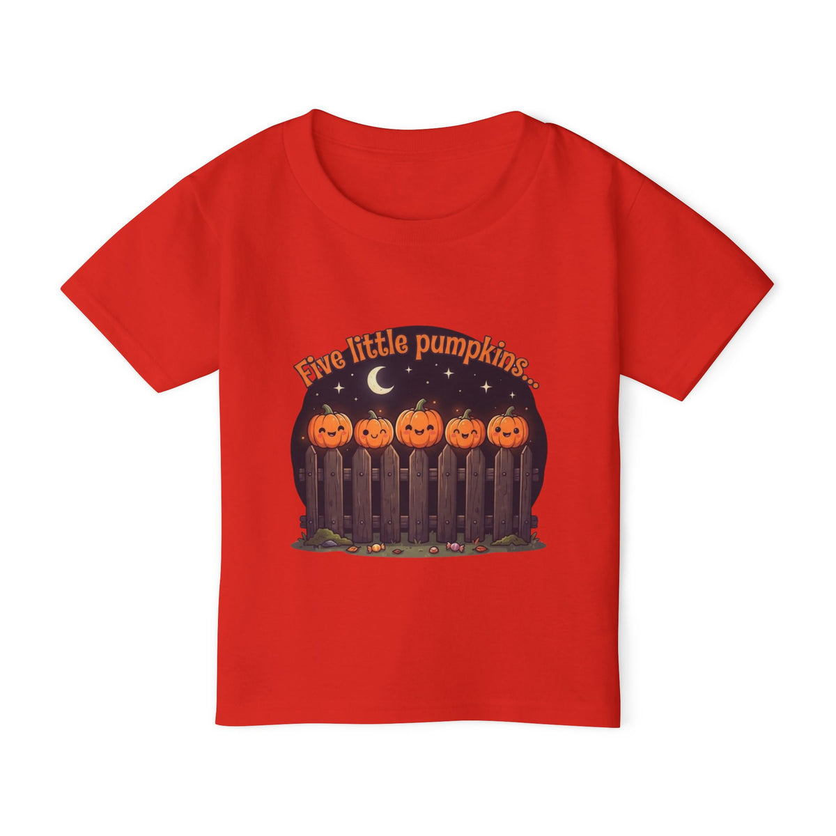 Five Little Pumpkins Toddler Tee | Nursery Rhyme Halloween Kids Shirt