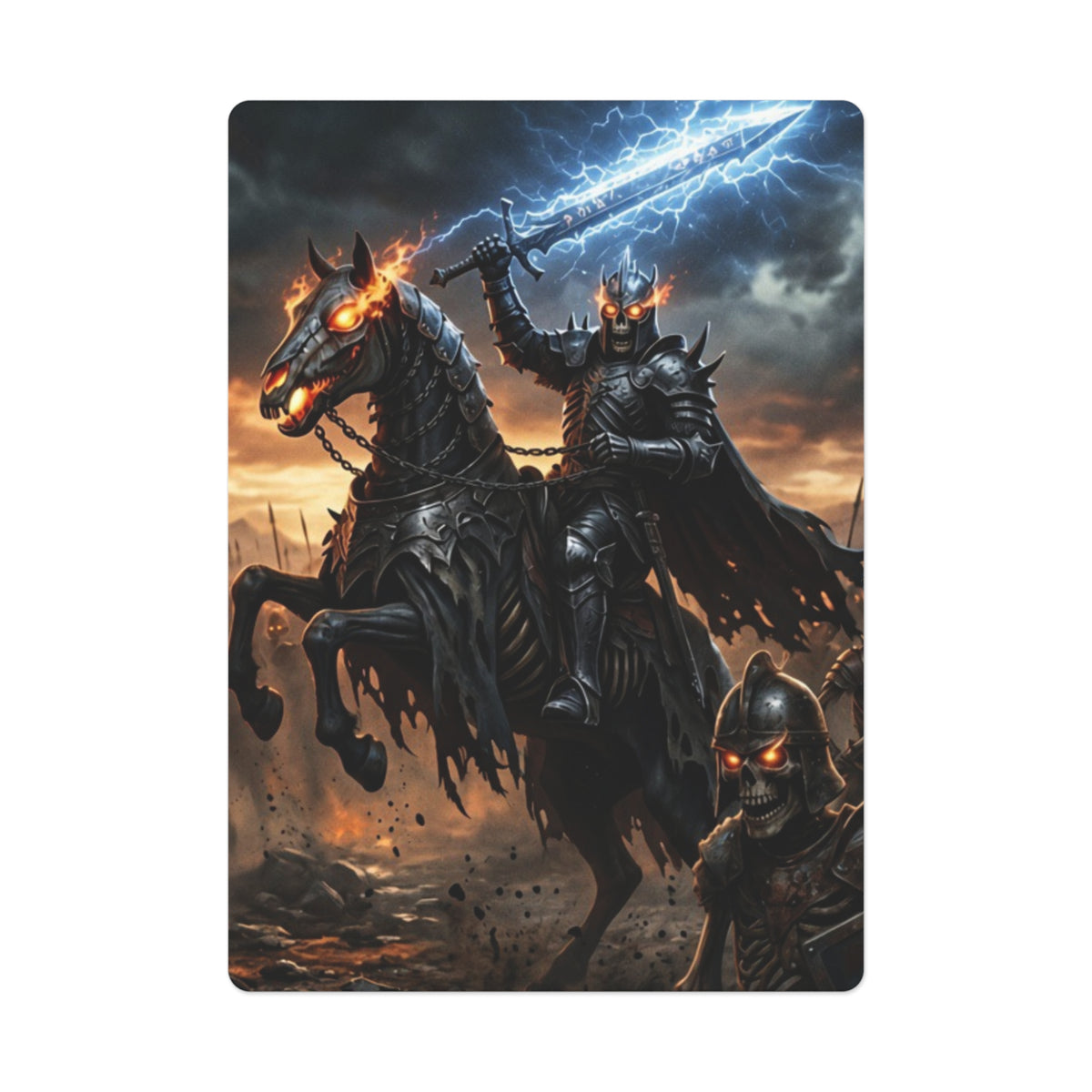 Armored Skeleton King Playing Cards, Dark Fantasy Poker Deck, Collectible Armored Undead King Game Night Card Set