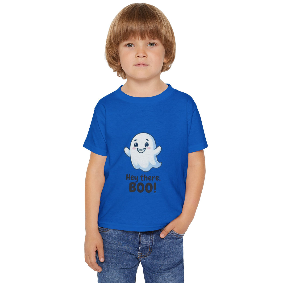 Hey There Boo Toddler Tee | Kawaii Ghost Halloween Kids Shirt