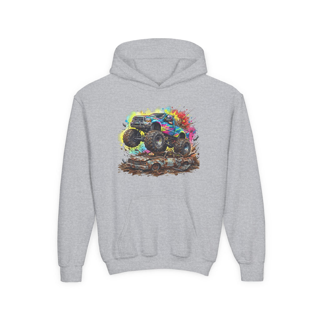 Monster Crush Hoodie, Mega Truck Kids Sweatshirt, Youth Arena Smash Graphic Pullover