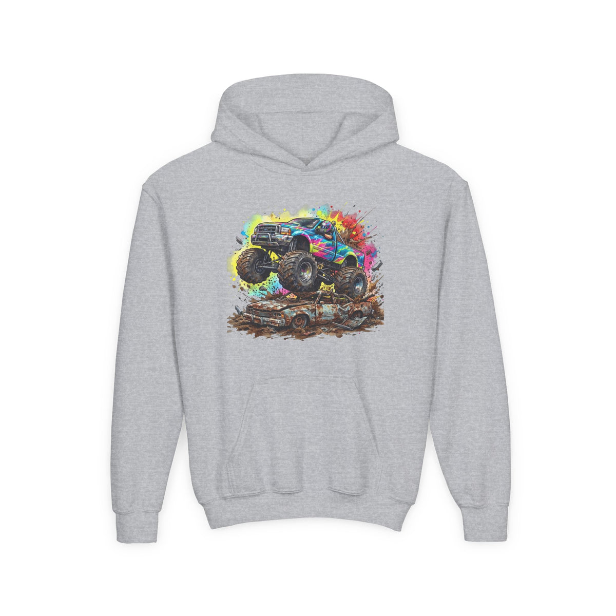 Monster Crush Hoodie, Mega Truck Kids Sweatshirt, Youth Arena Smash Graphic Pullover