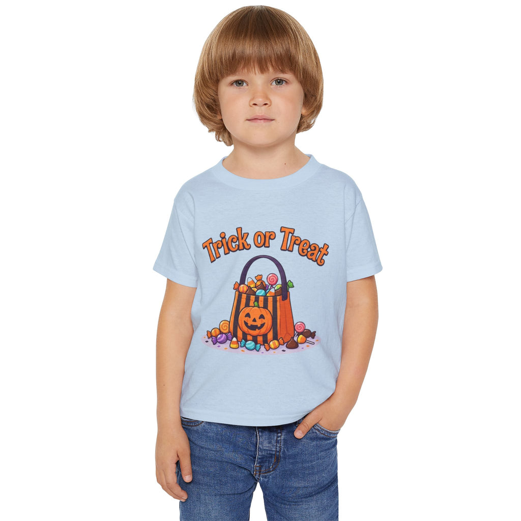 Candy Bucket Halloween Toddler Tee | Retro Trick-or-Treat Kids Shirt