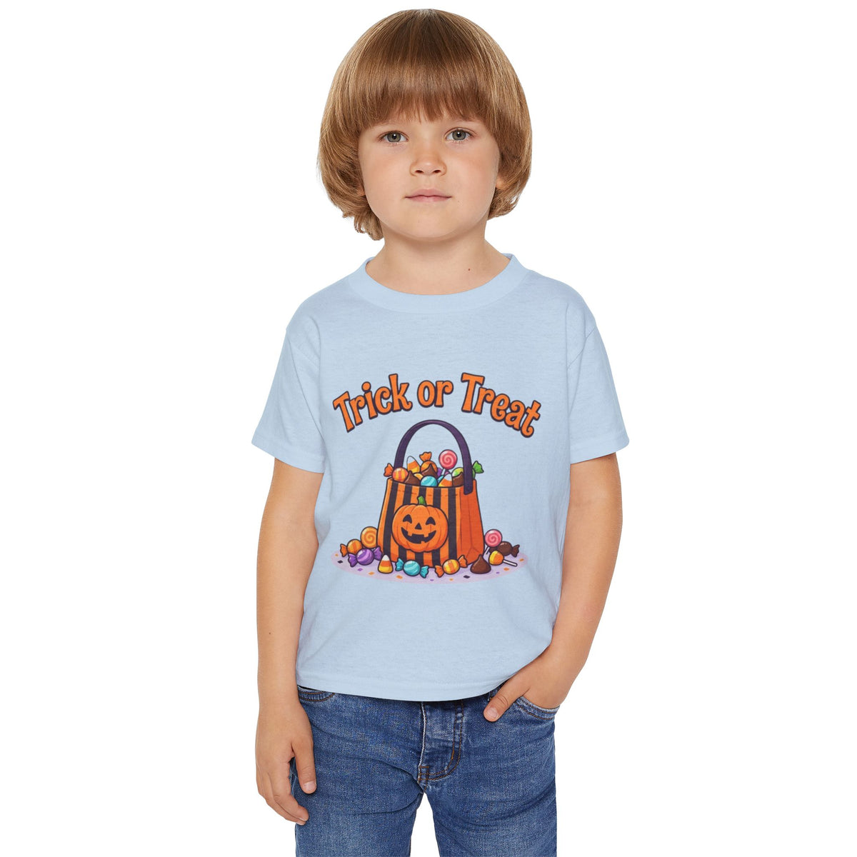 Candy Bucket Halloween Toddler Tee | Retro Trick-or-Treat Kids Shirt