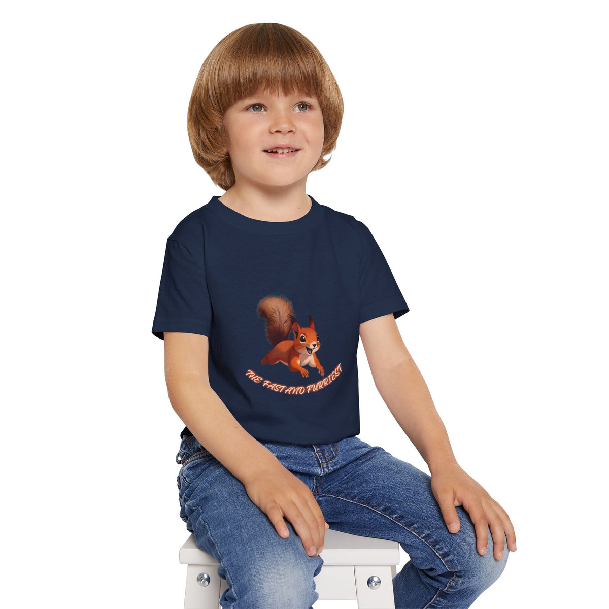 Cartoon Red Squirrel Toddler T-shirt | Cute Woodland Animal Tee
