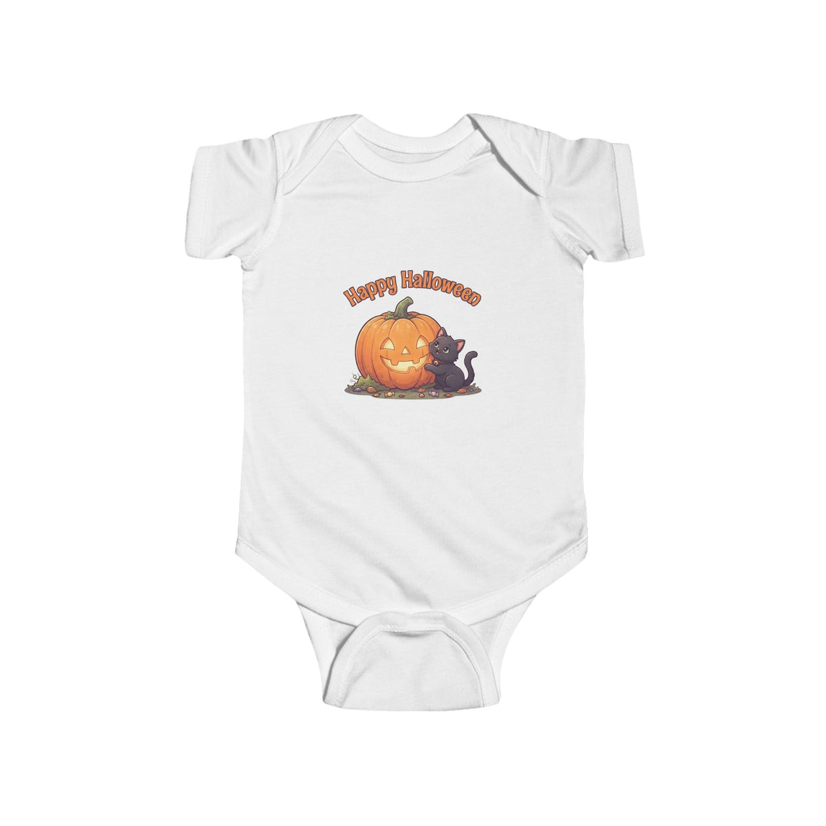 Black Cat Halloween Baby Bodysuit | Feline Companion Infant Onesie