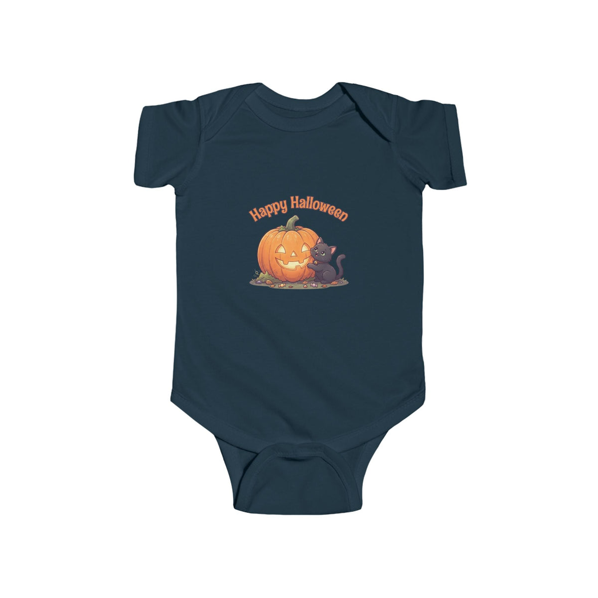 Black Cat Halloween Baby Bodysuit | Feline Companion Infant Onesie