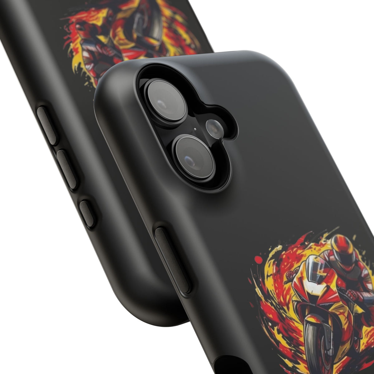 Flaming Motorcycle Rider phone case | Impact-Resistant Case