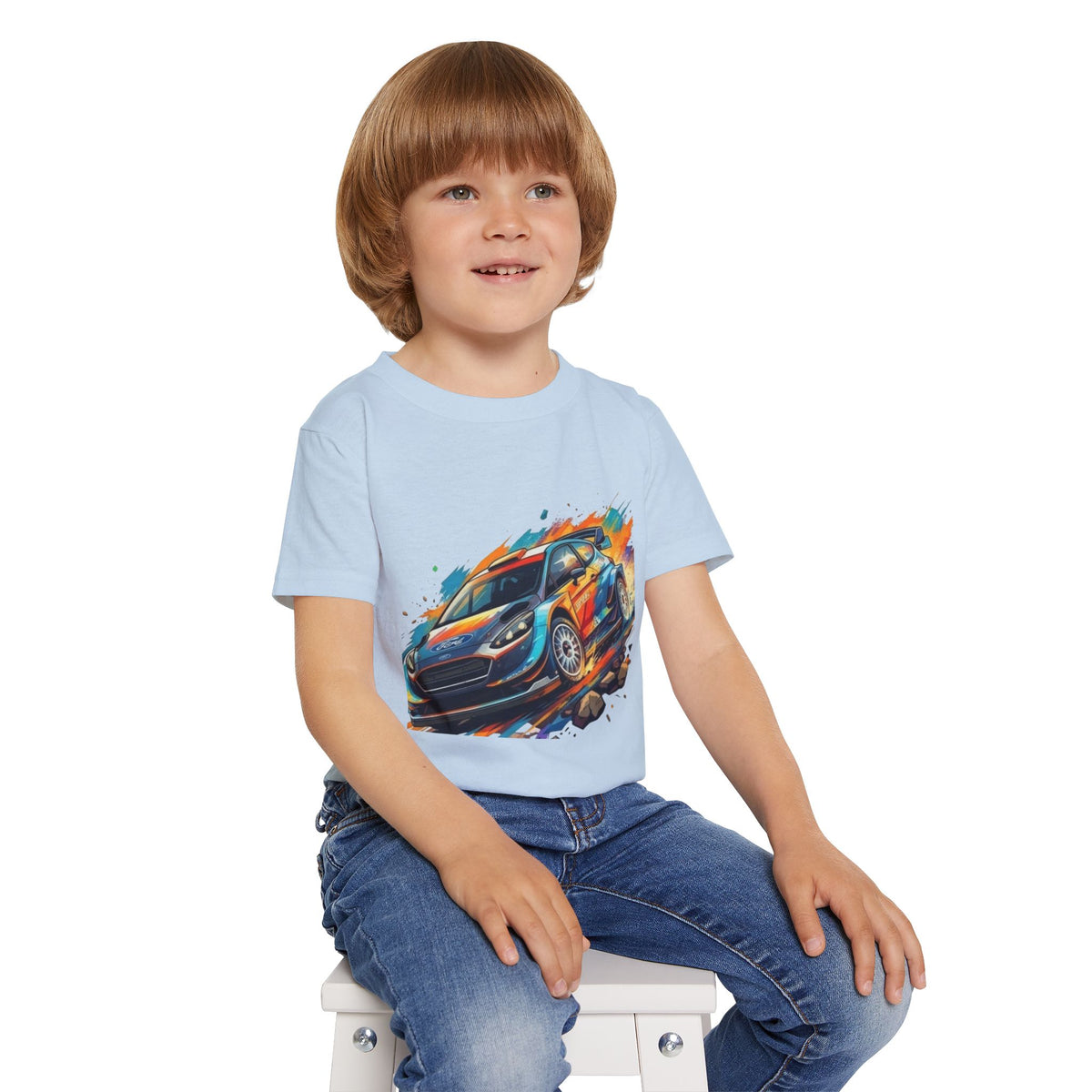 Rally Race Car Toddler T-shirt | Colorful Speed Illustration