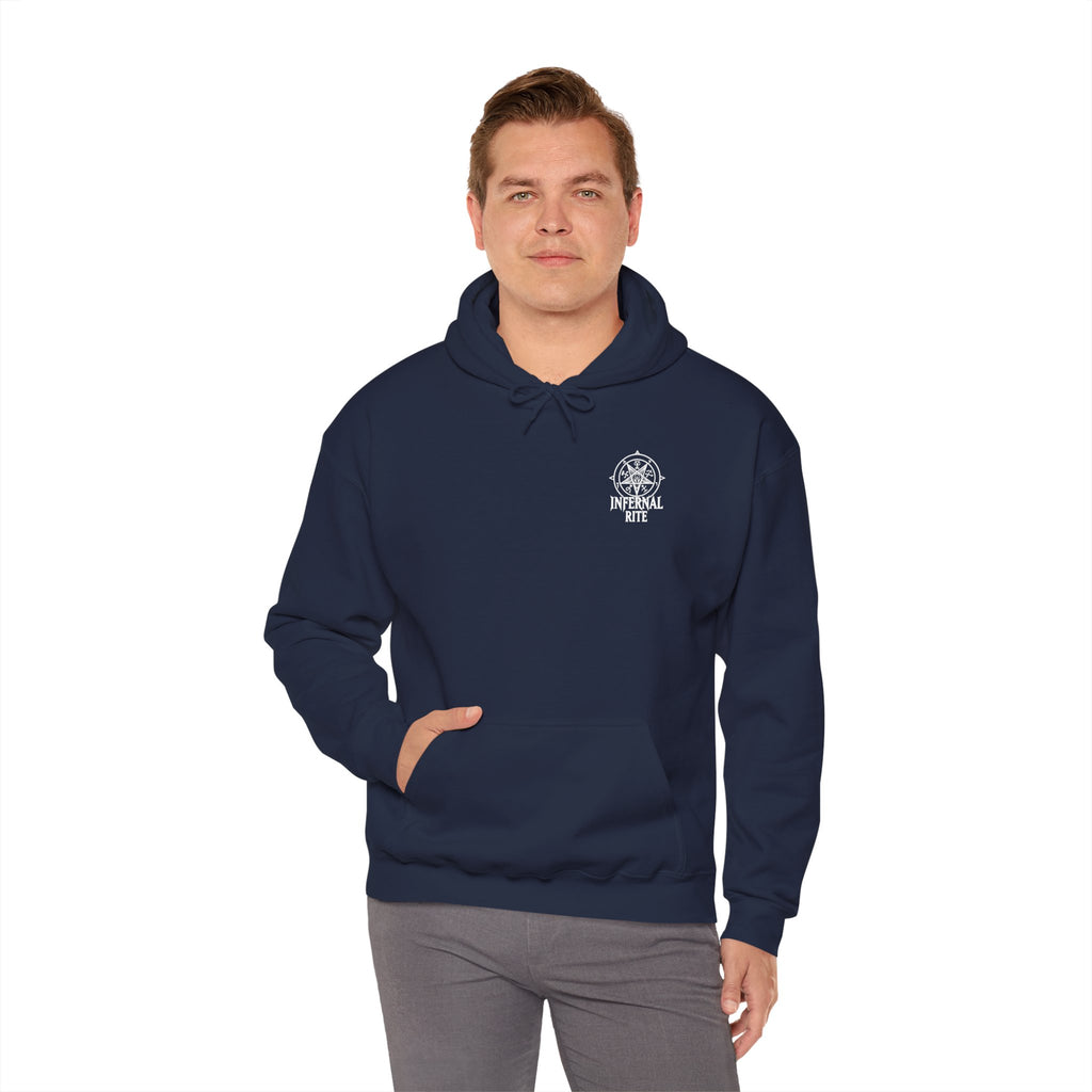 Infernal Rite™ Hoodie, Vanguard of Damned Sweatshirt, Dark Fantasy Heavy Metal Band Merchandise Graphic Pullover