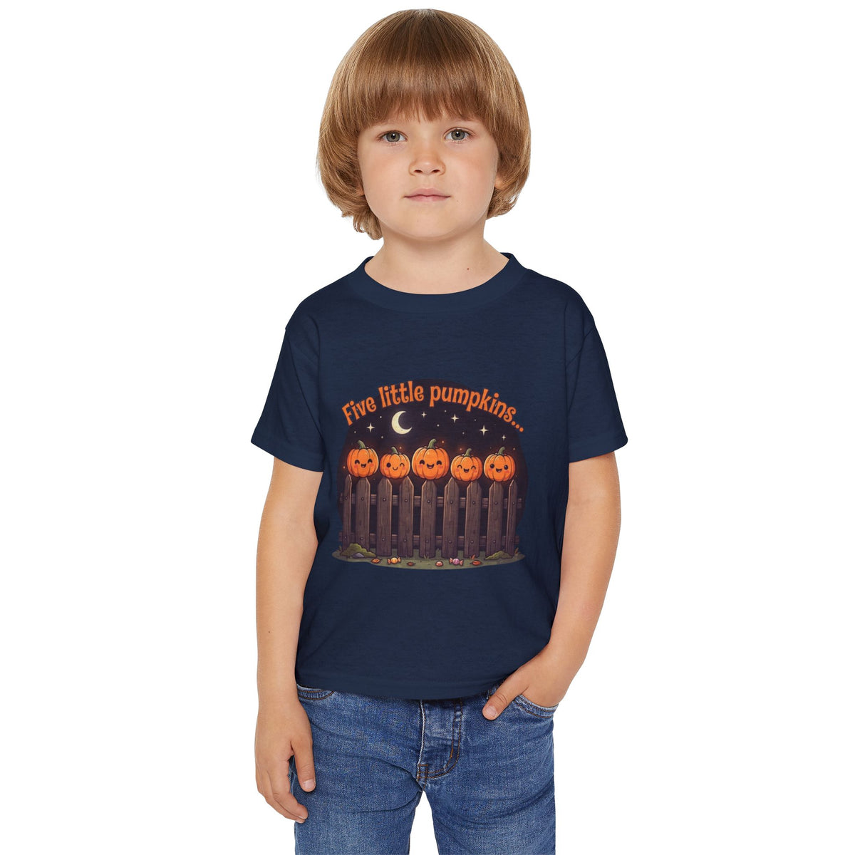 Five Little Pumpkins Toddler Tee | Nursery Rhyme Halloween Kids Shirt