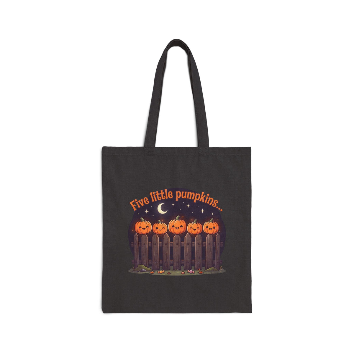 Five Little Pumpkins Tote Bag | Halloween Teacher Bag & Canvas Book Pouch
