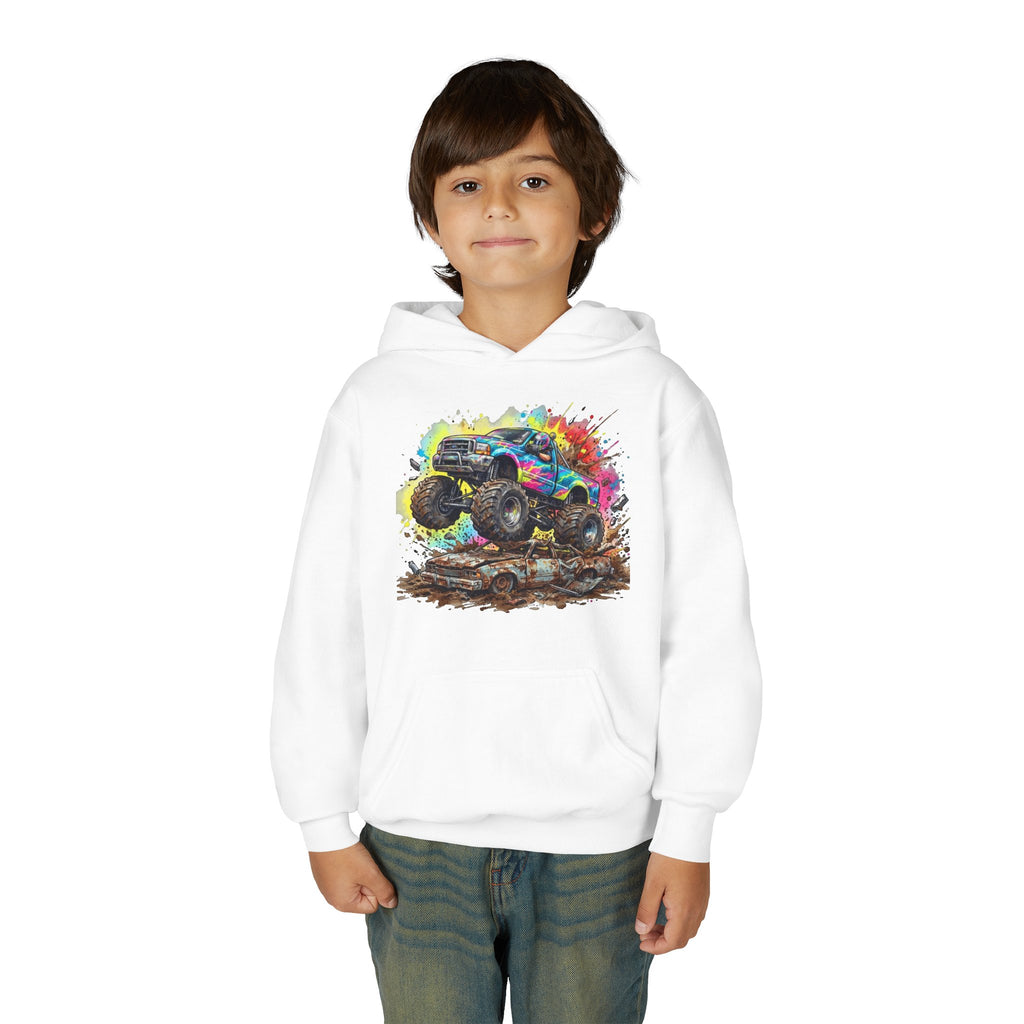 Monster Crush Hoodie, Mega Truck Kids Sweatshirt, Youth Arena Smash Graphic Pullover