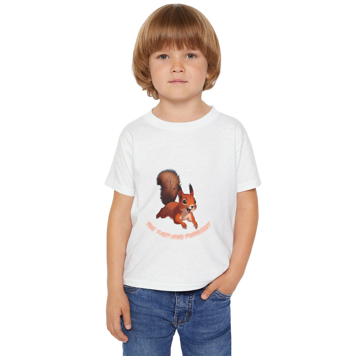 Cartoon Red Squirrel Toddler T-shirt | Cute Woodland Animal Tee