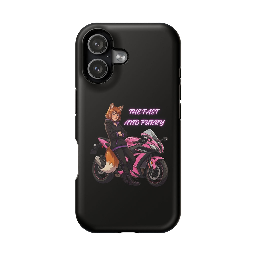 Fox Rider on Pink Sportbike Phone Case | Impact-Resistant Case