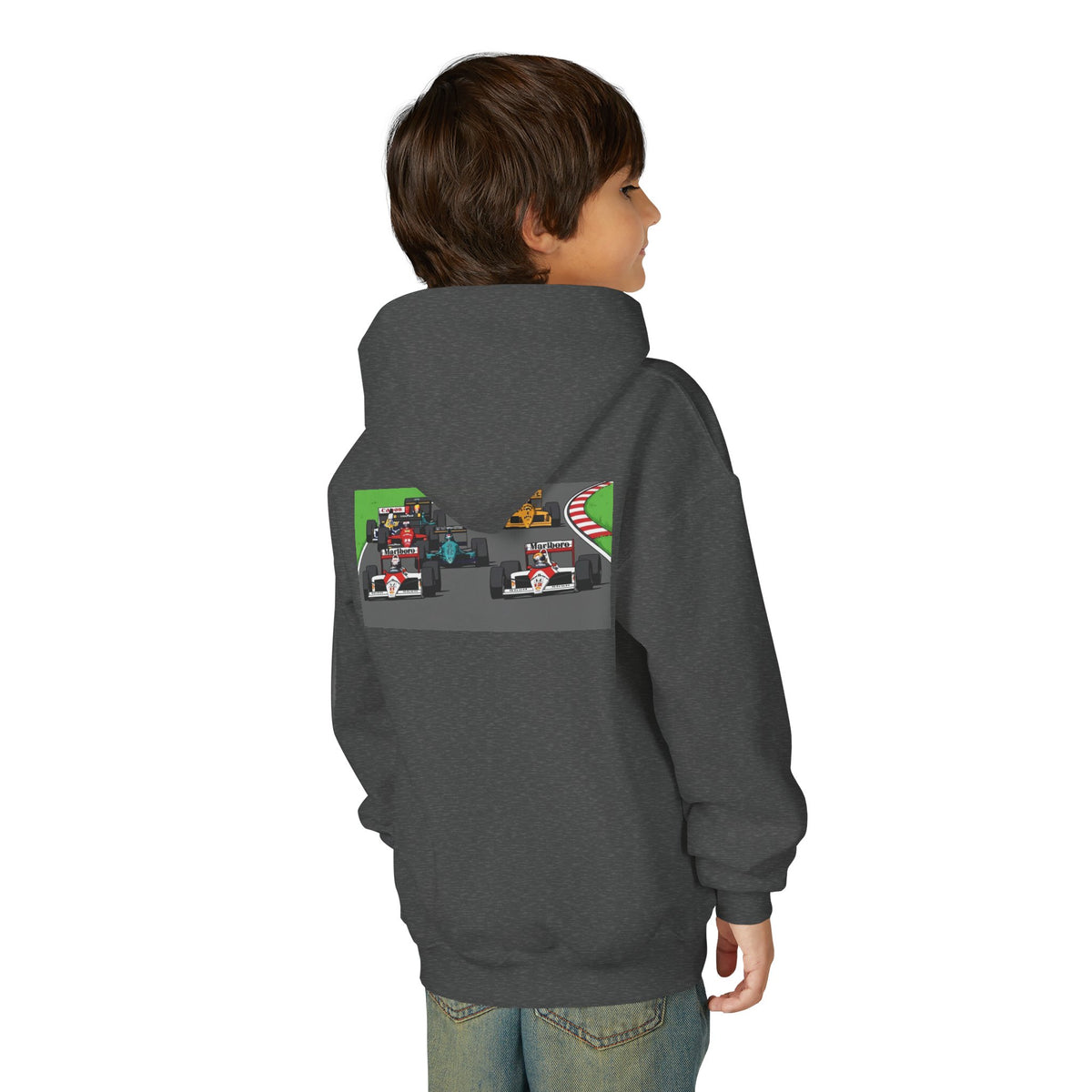 Grid Pack Hoodie, Turbo Era Sweatshirt, Vintage Grand Prix Back Graphic Unisex Pullover