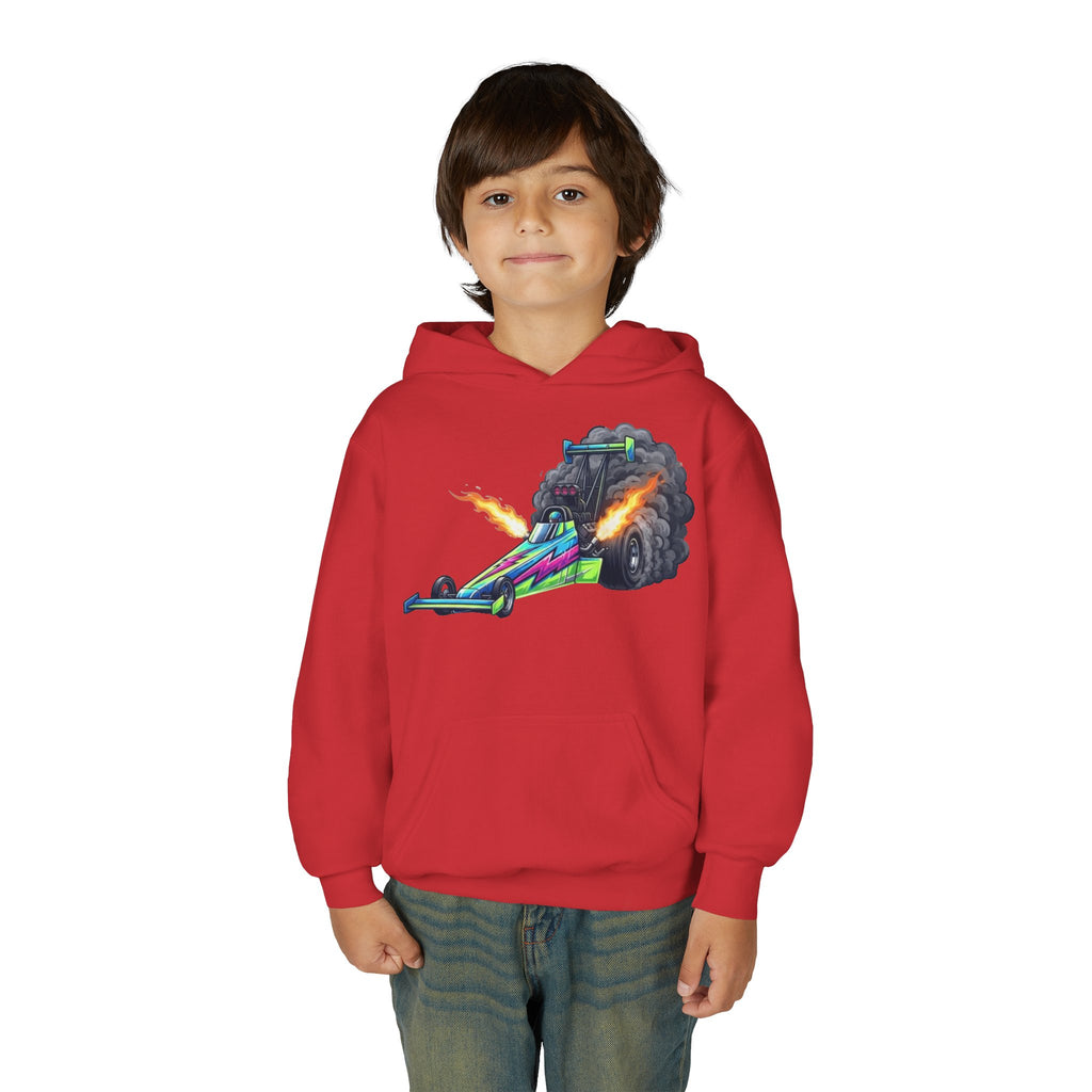 Kids Dragster Hoodie, Nitro Rocket Kids Sweatshirt, Youth Straight Line Racing Graphic Pullover