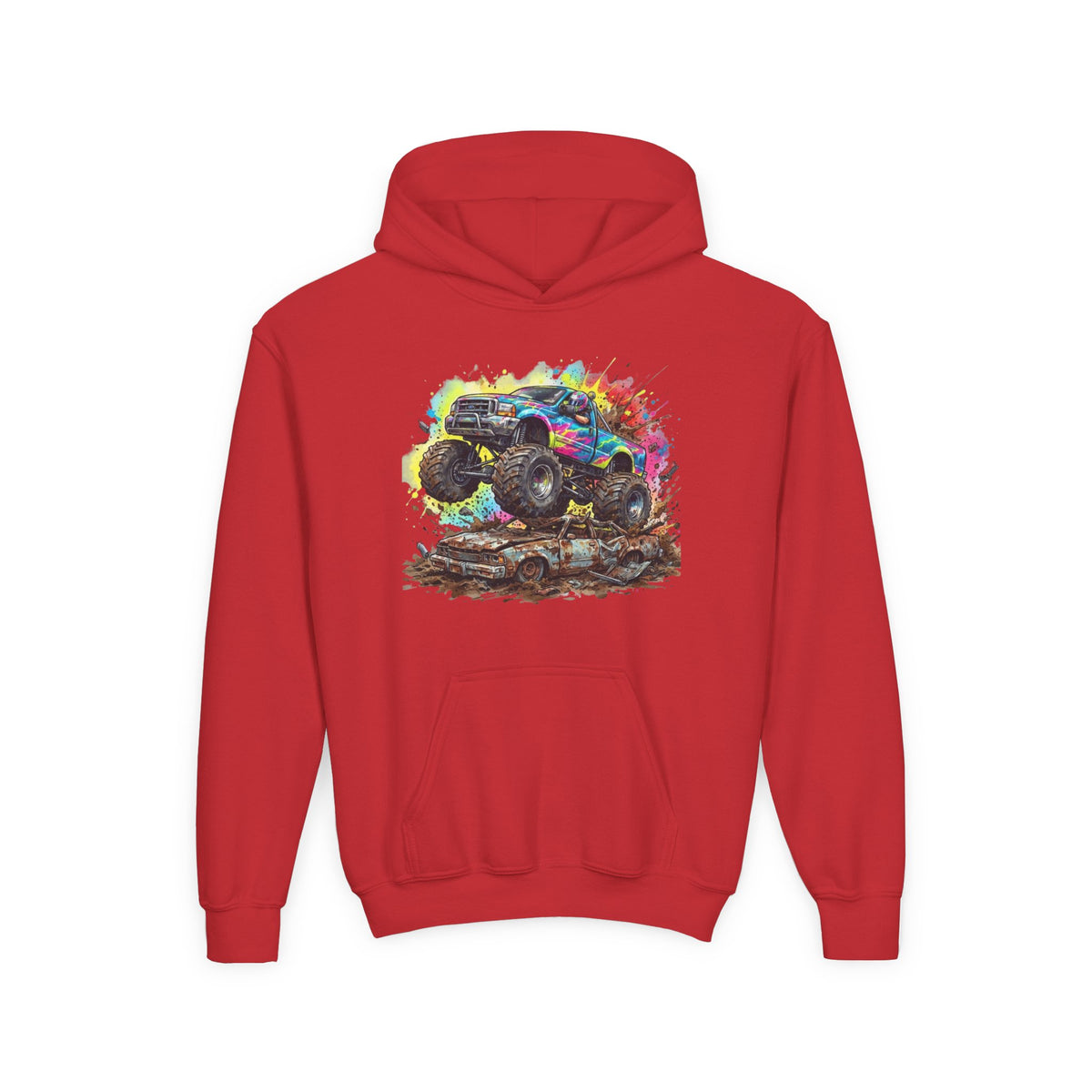 Monster Crush Hoodie, Mega Truck Kids Sweatshirt, Youth Arena Smash Graphic Pullover