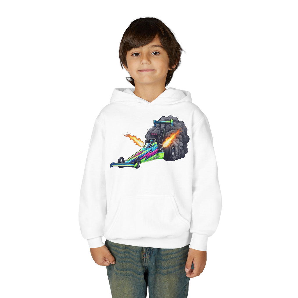 Kids Dragster Hoodie, Nitro Rocket Kids Sweatshirt, Youth Straight Line Racing Graphic Pullover