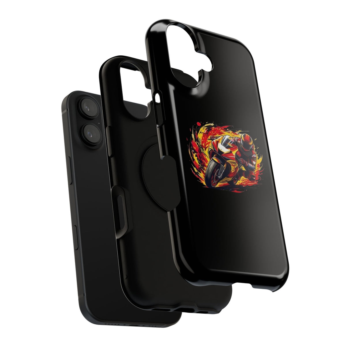 Flaming Motorcycle Rider phone case | Impact-Resistant Case