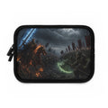 Green Glowing Warriors Laptop Sleeve, Armored Spectral Orc Battle Computer Case, Dark Fantasy Gaming Notebook Cover